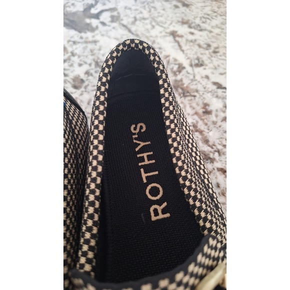 Rothy's The Driver Loafer in black white Washable Slip On Comfort Sz 7 - Picture 7 of 12